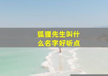 狐狸先生叫什么名字好听点