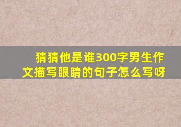 猜猜他是谁300字男生作文描写眼睛的句子怎么写呀