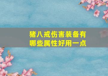 猪八戒伤害装备有哪些属性好用一点