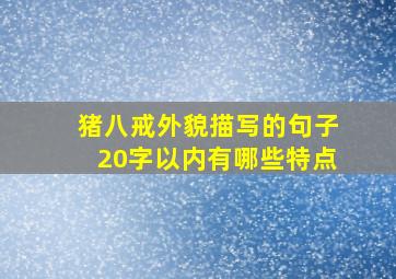 猪八戒外貌描写的句子20字以内有哪些特点