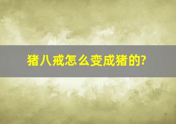 猪八戒怎么变成猪的?