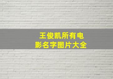 王俊凯所有电影名字图片大全