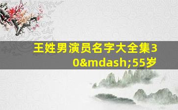 王姓男演员名字大全集30—55岁