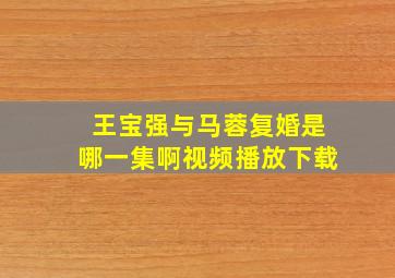 王宝强与马蓉复婚是哪一集啊视频播放下载