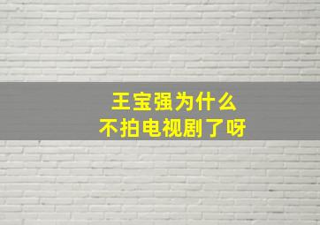 王宝强为什么不拍电视剧了呀