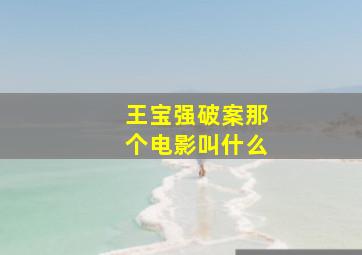 王宝强破案那个电影叫什么