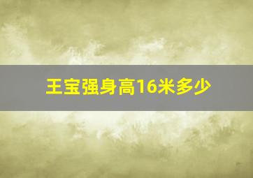 王宝强身高16米多少