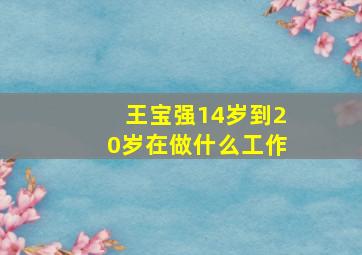 王宝强14岁到20岁在做什么工作