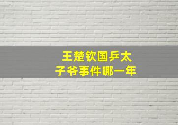 王楚钦国乒太子爷事件哪一年