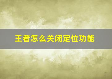 王者怎么关闭定位功能