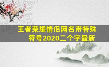 王者荣耀情侣网名带特殊符号2020二个字最新