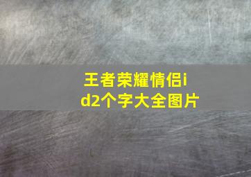 王者荣耀情侣id2个字大全图片