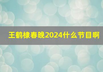 王鹤棣春晚2024什么节目啊