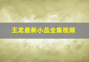 王龙最新小品全集视频