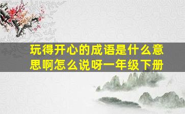 玩得开心的成语是什么意思啊怎么说呀一年级下册