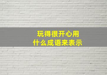 玩得很开心用什么成语来表示