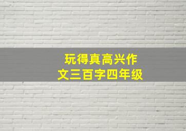 玩得真高兴作文三百字四年级