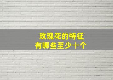 玫瑰花的特征有哪些至少十个