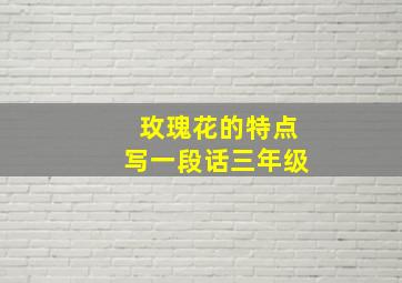 玫瑰花的特点写一段话三年级