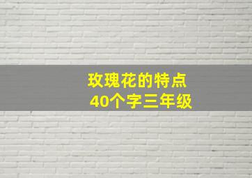 玫瑰花的特点40个字三年级