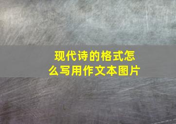 现代诗的格式怎么写用作文本图片