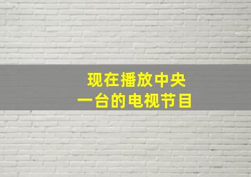 现在播放中央一台的电视节目