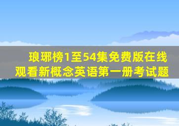 琅琊榜1至54集免费版在线观看新概念英语第一册考试题