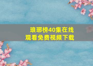 琅琊榜40集在线观看免费视频下载