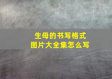 生母的书写格式图片大全集怎么写