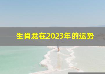 生肖龙在2023年的运势