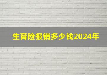 生育险报销多少钱2024年