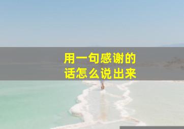 用一句感谢的话怎么说出来