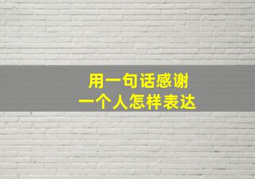 用一句话感谢一个人怎样表达