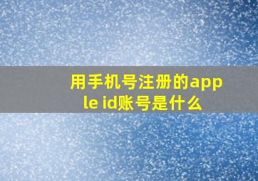 用手机号注册的apple id账号是什么