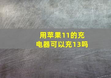 用苹果11的充电器可以充13吗