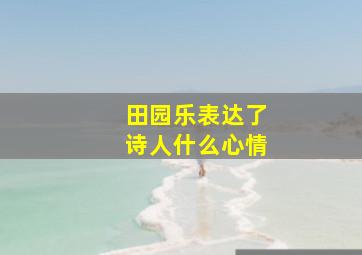 田园乐表达了诗人什么心情