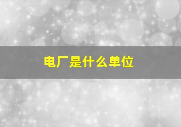 电厂是什么单位