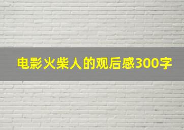 电影火柴人的观后感300字