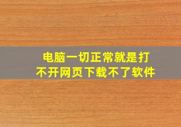 电脑一切正常就是打不开网页下载不了软件