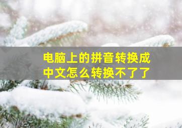 电脑上的拼音转换成中文怎么转换不了了