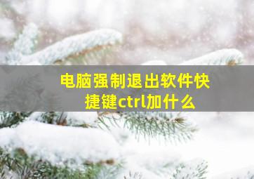 电脑强制退出软件快捷键ctrl加什么