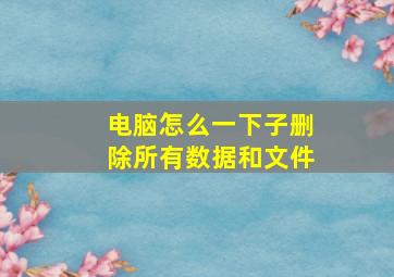 电脑怎么一下子删除所有数据和文件