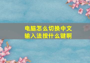 电脑怎么切换中文输入法按什么键啊