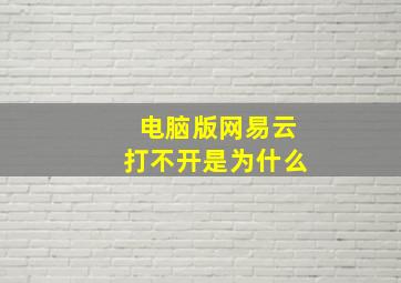 电脑版网易云打不开是为什么