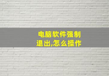 电脑软件强制退出,怎么操作