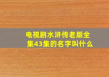 电视剧水浒传老版全集43集的名字叫什么