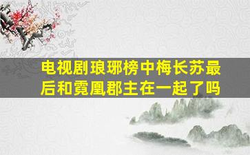 电视剧琅琊榜中梅长苏最后和霓凰郡主在一起了吗