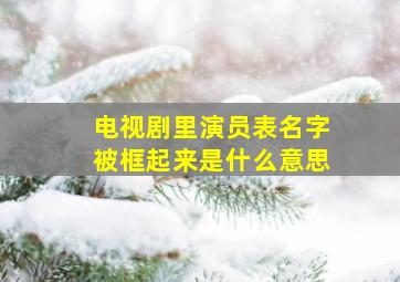 电视剧里演员表名字被框起来是什么意思