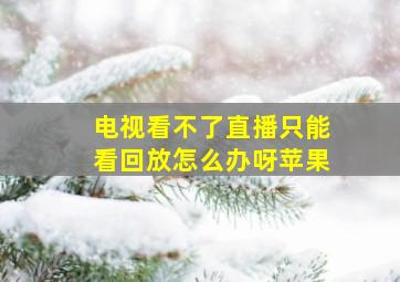 电视看不了直播只能看回放怎么办呀苹果