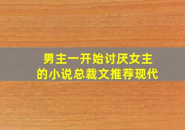 男主一开始讨厌女主的小说总裁文推荐现代